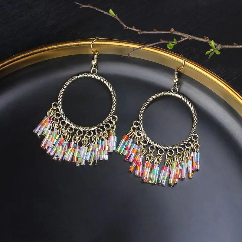 H2930 1 tube bead earrings