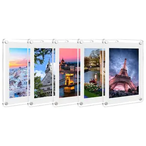 Rectangular Acrylic Magnetic Photo Frame, Travel Souvenir Storage, Beautiful Scenery Display, Home Decor, No Ca Prop 65 Warning