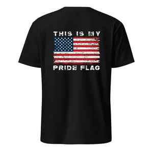 YD.S Print Cotton T-Shirt Cotton This Is My Pride Flag Tee - Distressed American Flag Design For 4Th Of July Tailgates BBQs & Special Occasions Golf Gift T-Shirt For Men And Women