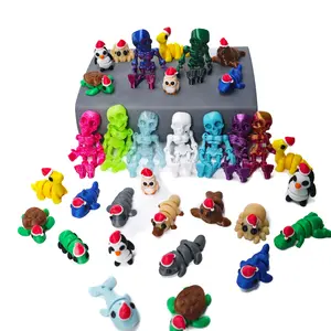 Christmas Gifts, 3D Printed Joint Skeleton & Animal Figurines, Cute Collectible Figurines, Halloween & Christmas Desktop Decorations, Kids' Holiday Gift