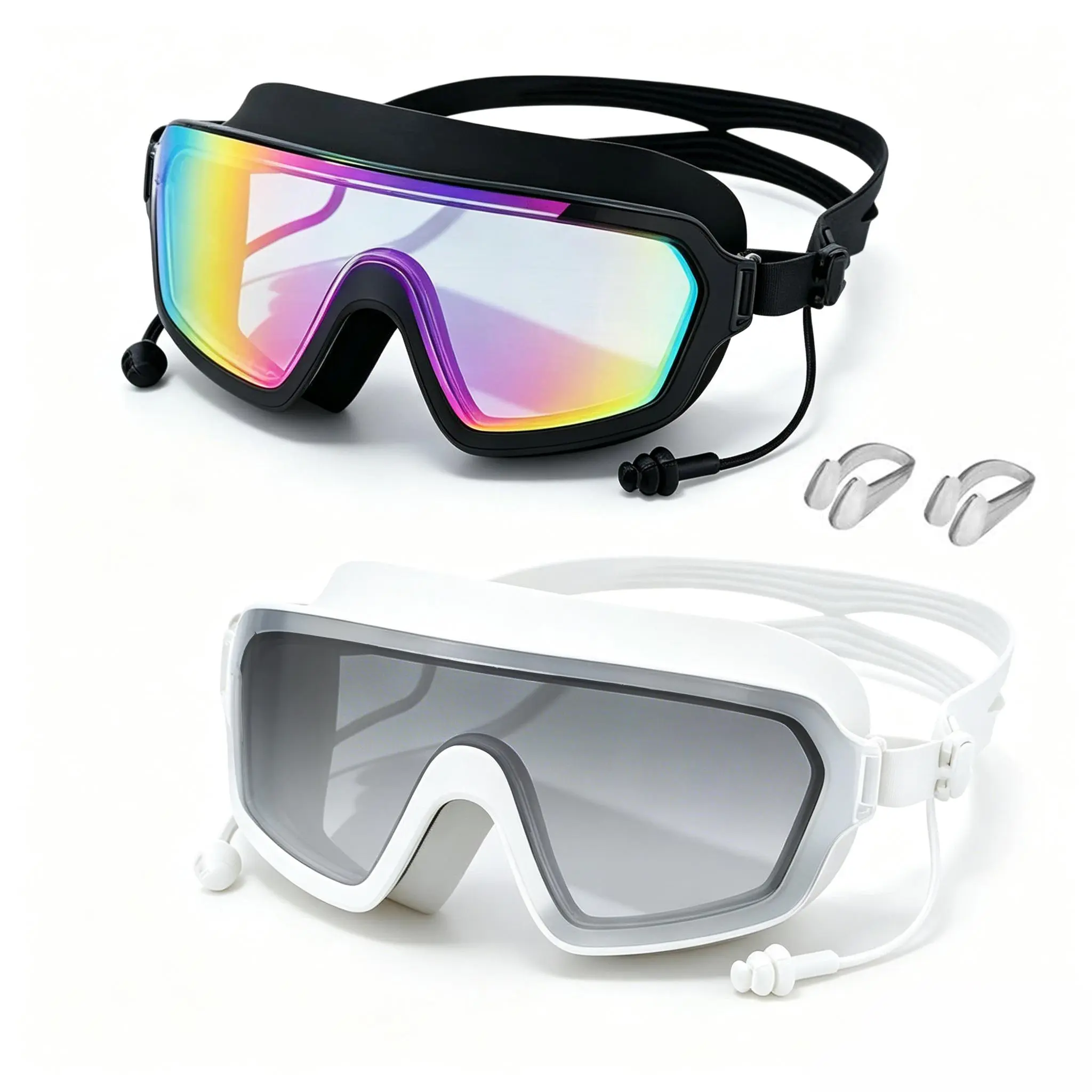 Kids Swimming Goggles Anti Fog Waterproof Swim Goggles for Boys & Girls, HD Clear Wide View Lens with Adjustable Strap, Leak Proof Comfortable Swim Glasses for Pool Swimming, Diving & Training Swim Kit Swim Shade