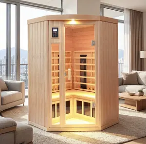 Ceramic Heating w/ Far Infrared Sauna for 2 Persons Hemlock Therapy Lights