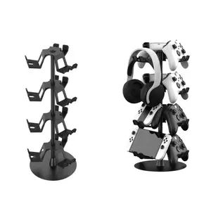 Gamer Gifts Headset Stand 4 Tiers with Cable Organizer Controller Stand Compatible with PS5 Xbox Nintendo Switch PS Portal PS4 Headset Holder Controller Holder for 12 Packs Controller