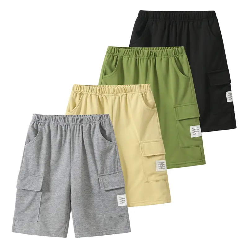 #SummerVibes 4 Pack boy summer fashion Joker shorts children's elastic waist jogging shorts with pockets fashion boy shorts