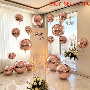 Silver/gold foil balloons, different sizes 32/22/18/10 inch 4D circular polyester film balloon set, large gold silver balloons, suitable for graduation ceremonies, wedding anniversaries, Valentine's Day, birthday party decorations, Shiny