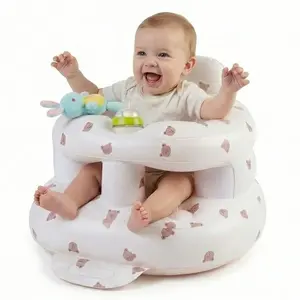 Foldable Inflatable Baby Chair with Built-in Air Pump Portable Washable for 3-36M Toddlers Cozy Support Black Friday Deal