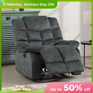 [mothersdaygift] Ebello Recliner Chairs for Living Room Manual Reclining Chair Single Sofa for Bedroom, Gray