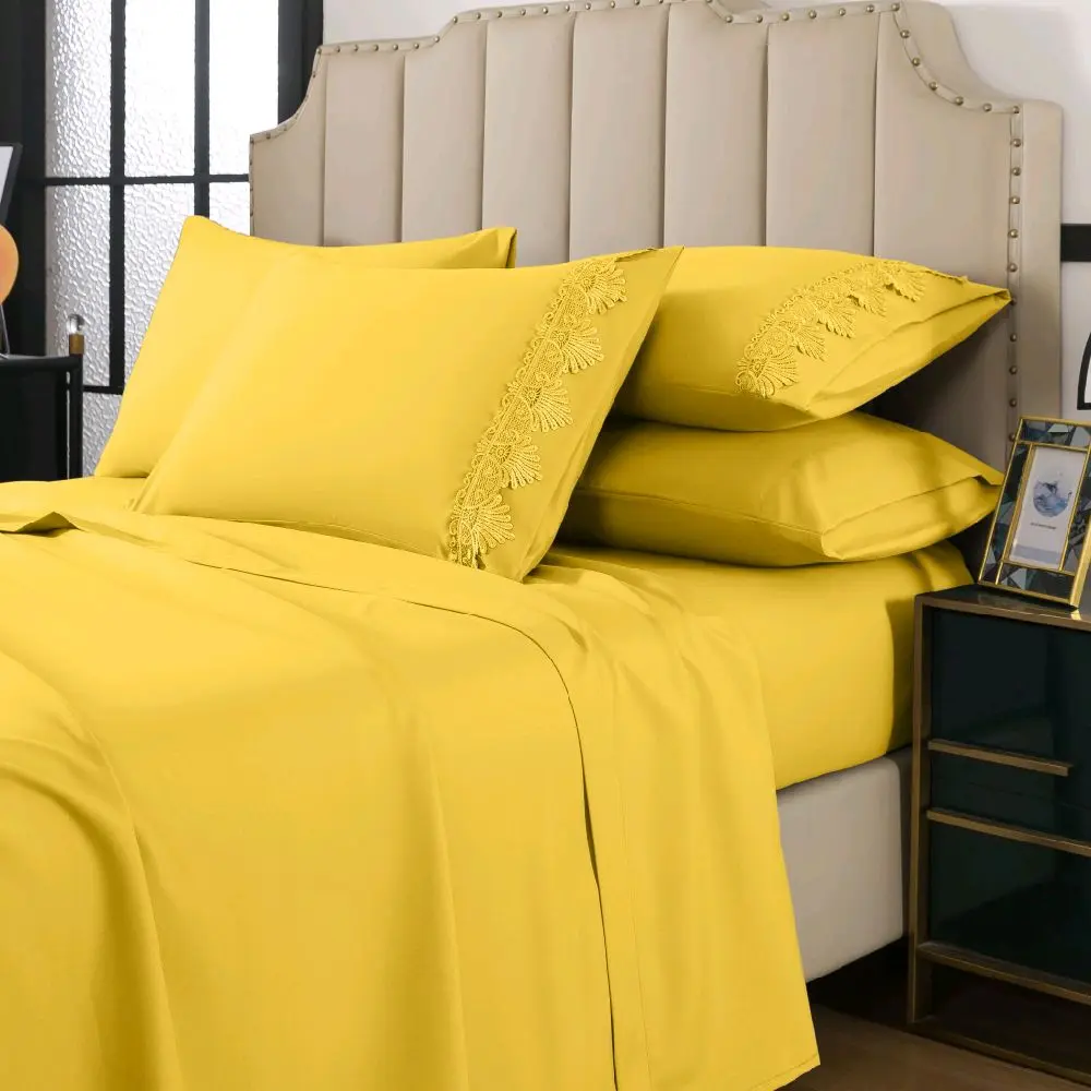 3 Elegant comfort Lace  6 pcs sheet set size carl king