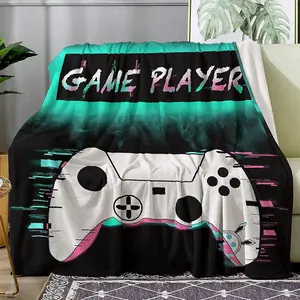 Cool Gaming Throw Blanket for Boys Teens Bedroom, Soft Flannel Video Gamer Fleece Blankets Gifts for Kids Teenager Adults Men, Large Game Blanket Room Decor for Beds Couch Chair, 60x80 Inches
