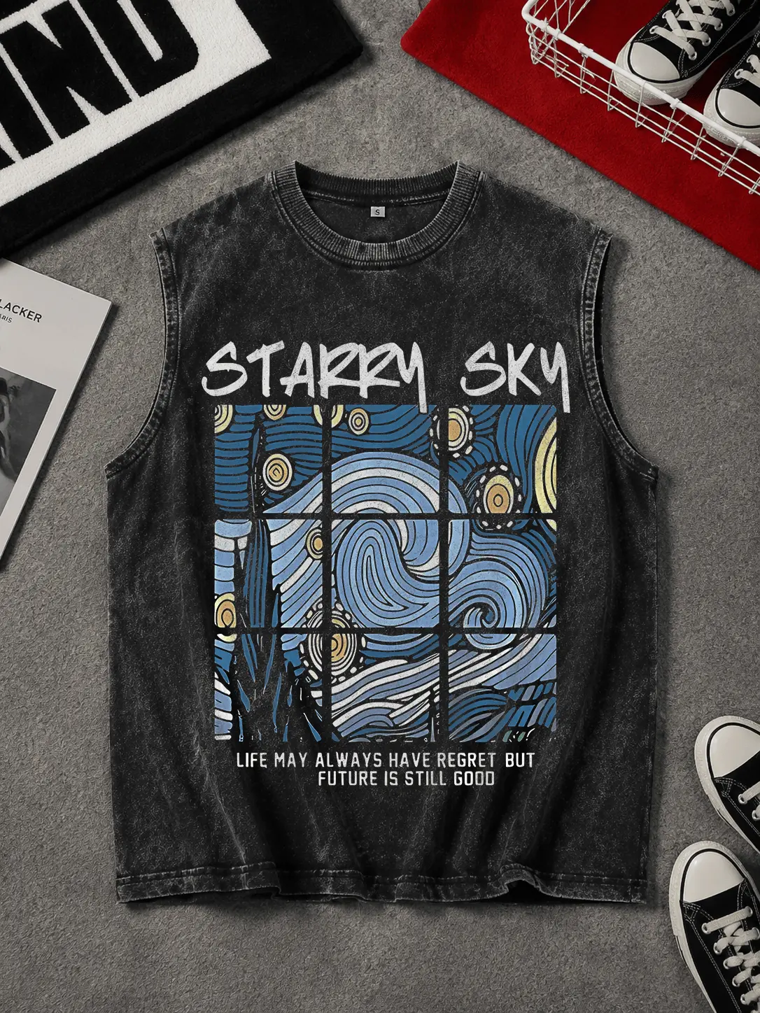 Summer 2026 Collection ，Starry, Y2k Cotton Top For Casual Comfort, Machine Washable, Local Warehouse Shipping, Suitable For Both Men And Women