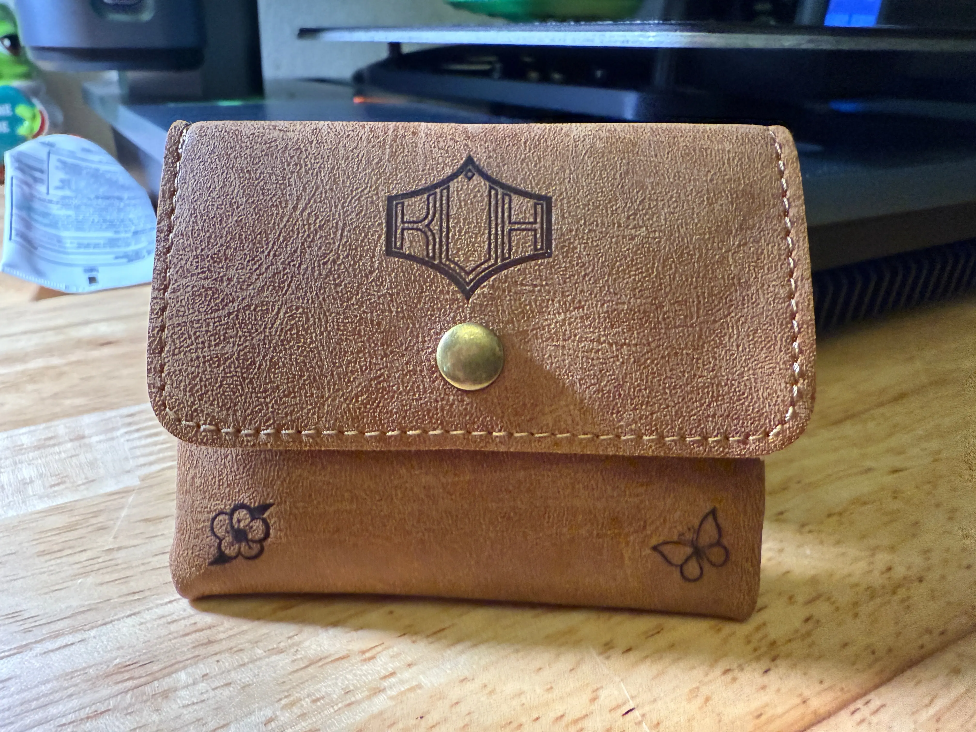 Customizable Leatherette Coin Pouch with Snap Button 4" X 3" | Laser Engraving Included!