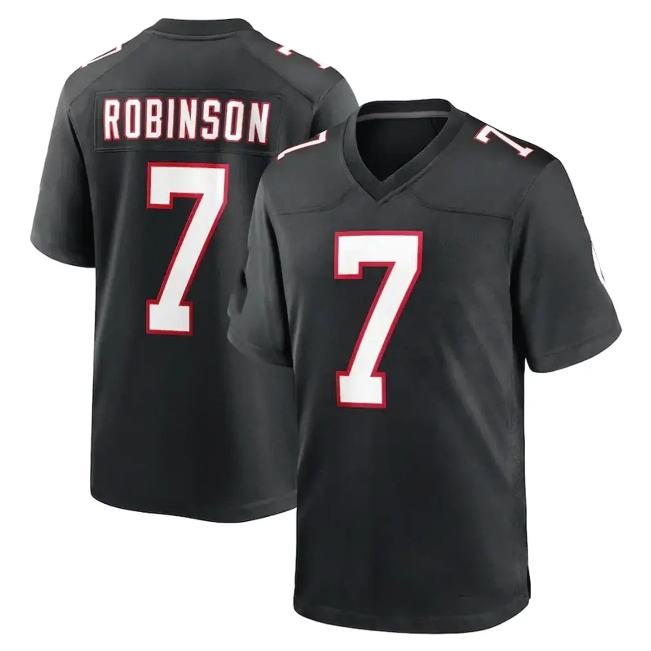 Atlanta Football Jersey #7 Bijan Robinson Black Game Day Shirt - Stitched Fan Apparel, Tailgate Gridiron Party Top U