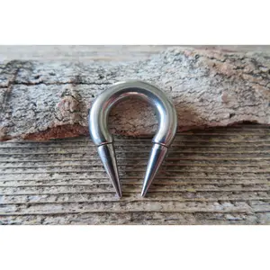 4G 6G 8G 10G 12G 14G Horseshoe Extra Long 12mm Spike Surgical Steel Piercing  10G (2.5mm) 12G (2.0mm) 14G (1.6mm) Septum Spiked