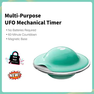 Mint Green Cute UFO Desk Timer for Kids & Adults, 60-Minute Analog Study Timer, No Batteries Needed, Perfect for Classroom, Homework & Focus Time