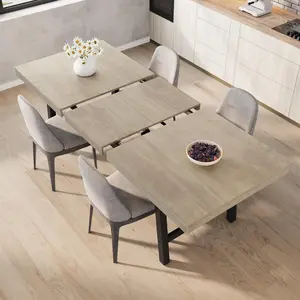 Garvee 63"-83" Stretchable Industrial Style Dining Table