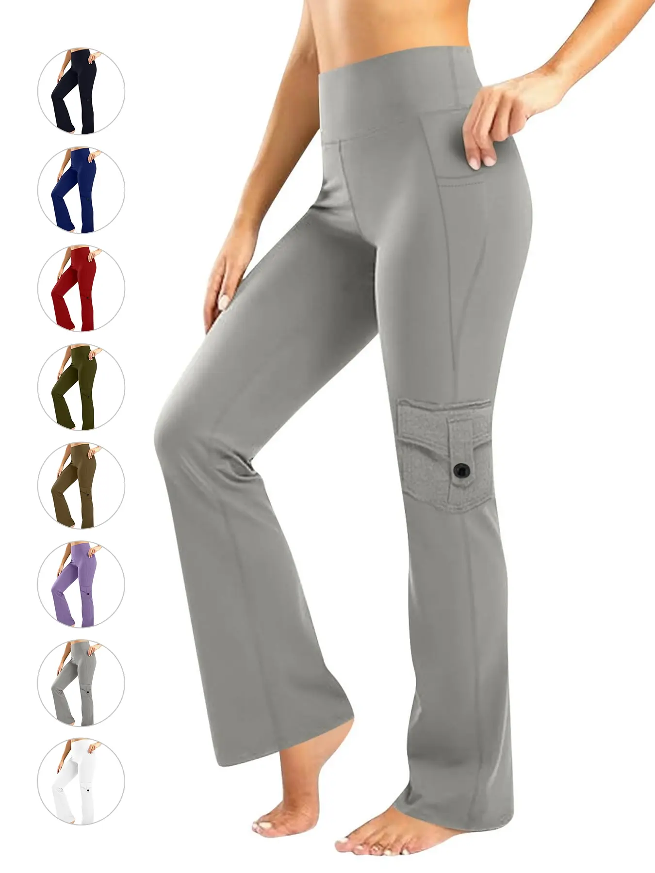 【Bootcut Yoga Pants】2026 Spring Inseam Women's Bootcut Pants Long Bootleg High-Waisted Flare Pants with Pockets,Track pant,Y2K Style,Spring Athletic sweatpants,Yoga Bottom