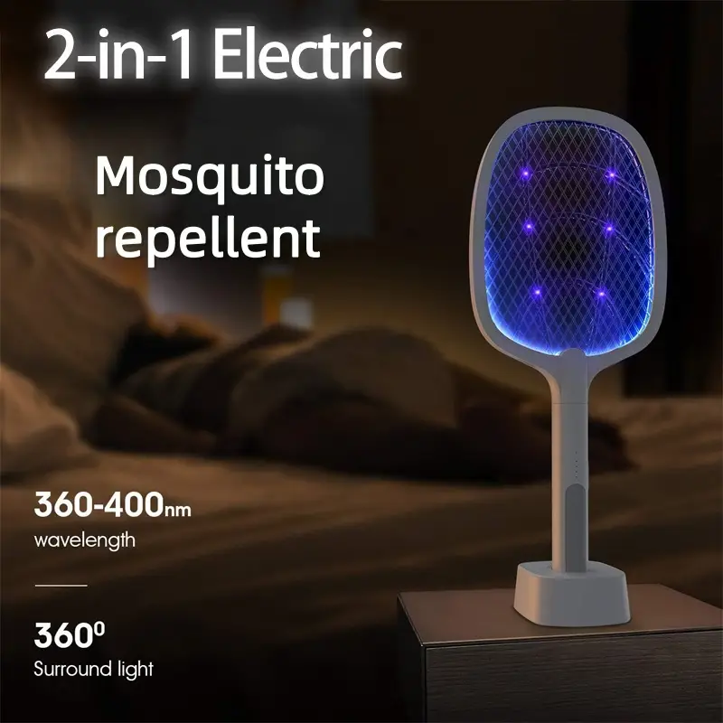 Portable electric mosquito swatter, USB rechargeable insect trap, mosquito insecticide, physically safe and harmless, used to kill mosquitoes, insects