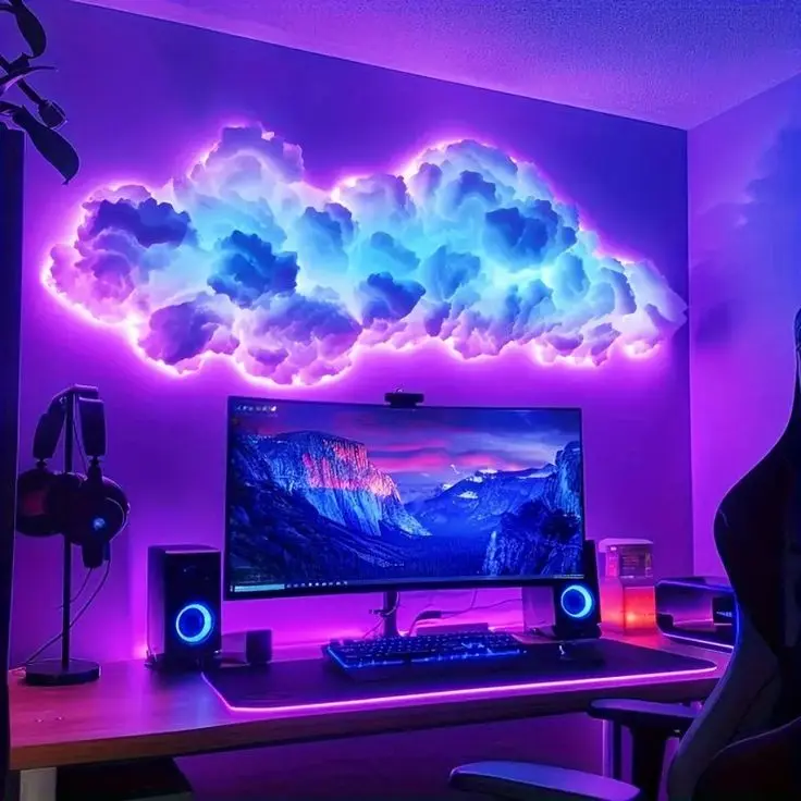 RGB StormCloud Lightning Wall Light, Music-Sync Thunder Cloud Room Decor, Home & Festive Party Room Accessories, Living Room Accessories