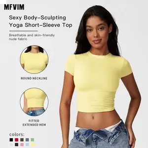 MFVIM Women’s Casual Versatile Slim Fit Quick Dry Fitness T-Shirt — Yoga, Running & Pilates Short Sleeve Top