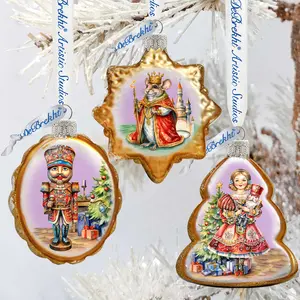 Nutcracker Mercury Glass Ornaments Set of 3 by G. Debrekht - Christmas Decor - 770149S3