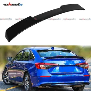 2022-2025 – Glossy Black Rear Window Roof Spoiler & Car Rearview Mirror, 4-Door Sedan Fitment for 11th Generation Honda Civic fathersdaygift fathersdaygift