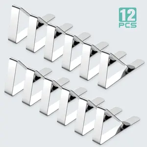 12-Piece Tablecloth Clips Set, Durable Stainless Steel Tablecloth Holders, Ideal for Picnics, Weddings, Graduations, Outdoor Events