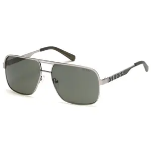 Guess Men's Sunglasses - Shiny Gunmetal & Green