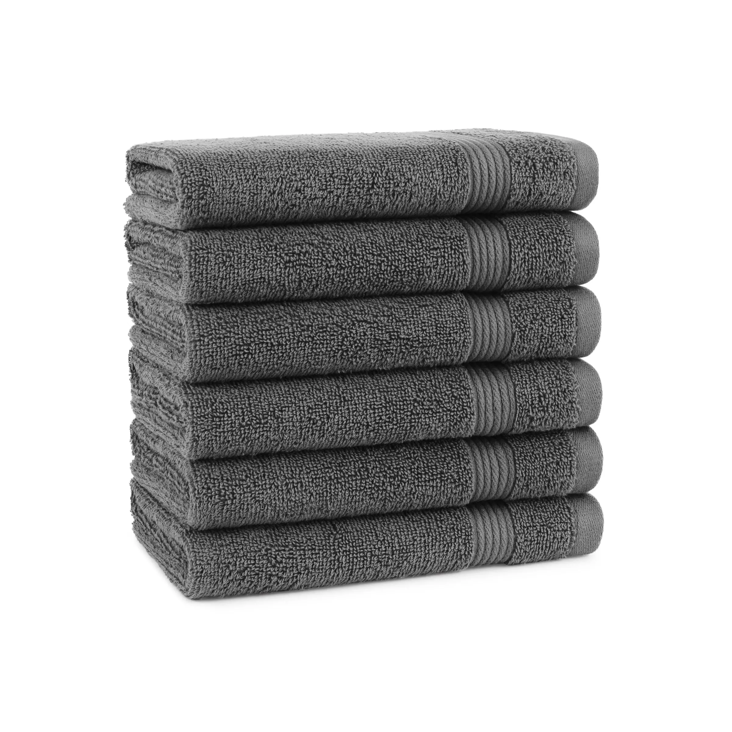 Host & Home Soft & Absorbent 100% Cotton Luxury Hand Towels (6 Pack or Case of 60), Quick-Drying, 16x28 in., Six Color Options, Dobby Border, Perfect for Homes, Beach Houses, 5-Star Hotels, and Rental Properties