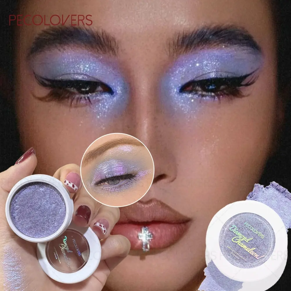 1PC Pearlescent Chameleon Single-color Eyeshadow Palette, Purple Color, Brightening and Sparkling, Daily Makeup, Shimmery Eyeshadow, Glitter Duochrome Eyeshadow