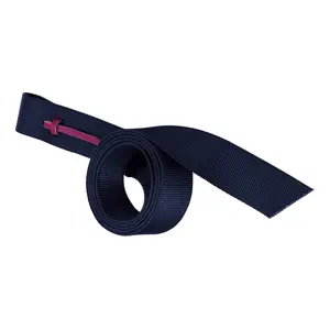 Weaver Leather Nylon Latigo with Holes - Heavy-Duty Nylon Webbing & Burgundy Alum Tanned Leather Tie - Made in USA Black / 1 3/4 x 60-inch