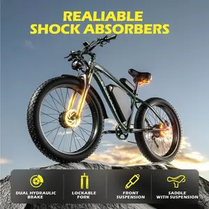 EDIKANI ED-SN01 5000W Dual Motor Fat Tire Electric Bike 52V 32AH Battery 65 Miles Range 51 MPH Top Speed IP67 Waterproof 6 Modes 5 Levels Assist