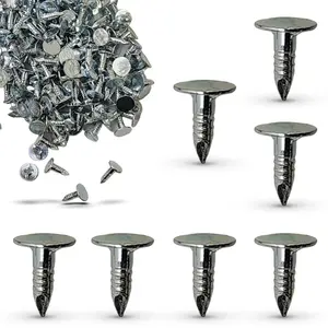 200 Pack 1/2 Inch - Steel Roofing Felt Nails, Roofing Felt Pins Suit for Shed Roof Roofing Felt Slate Boards, Broad Head Pins