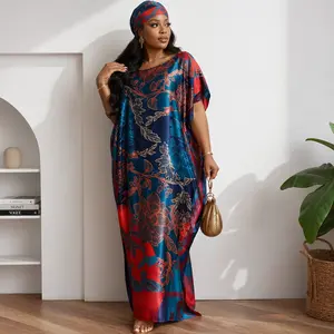 【MOOMOO】Women's Floral Print Moomoo & Scarf Set - Boho Casual Shawl Dress for Beach Vacation and Holiday Enjoyment, Ladies Clothes for All Seasons 03