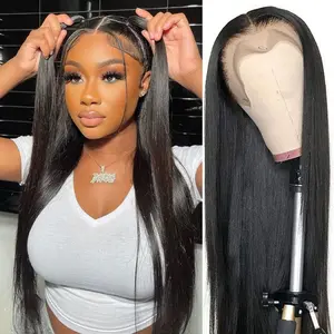 Synthetic Lace Front Wig 13x4 Lace Front Wigs Pre Plucked Long Straight Natural Black Wigs For Black Women 24inch Ready to Wear Wigs With Baby Hair