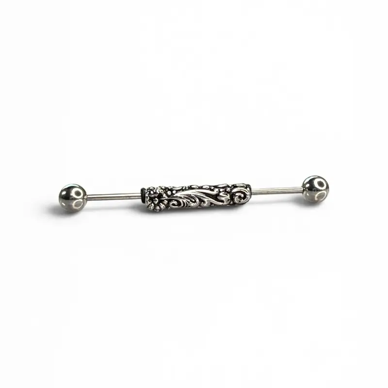 16G Floral & Filigree Industrial Ear Piercing