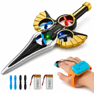 Led Flying Sword RC Toy, Remote Control Hover Flying Toy with Gesture Control and Colorful Light Effects