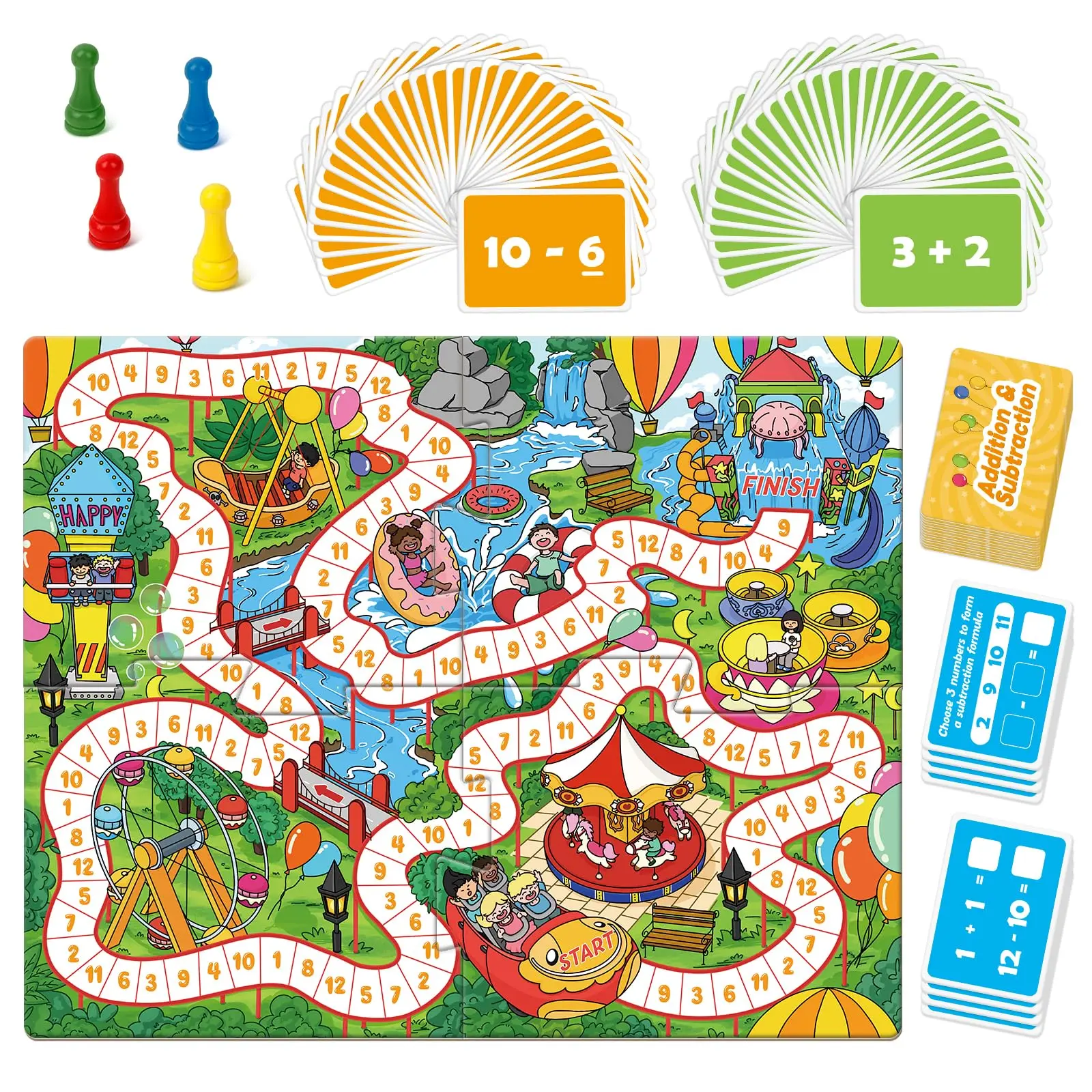 Addition & Subtraction Math Game for Kids,Interactive Maths Toys,Tabletop Games, Educational Learning Board Game for  Ages 5-8, Aid to Enhance Math Skill in Early Elementary