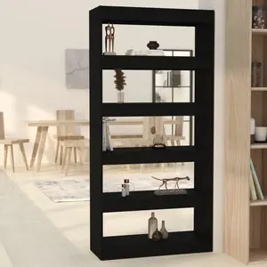 Book Cabinet/Room Divider Black 31.5"x11.8"x65.4" Engineered Wood
