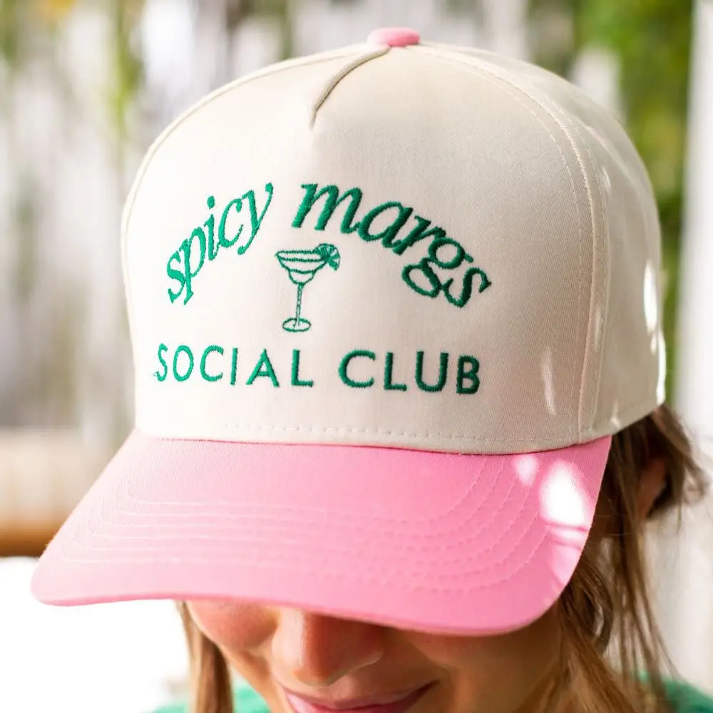 'Spicy Margs Social Club' Snapback Trucker Hat, Embroidery
