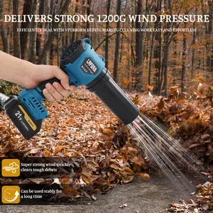LRFERA Leaf blower and vacuuming two functions with 3speed modes,Leaf Blower Cordless - 21V Powerful Electric Leaf Blower with 2 x 4.0Ah Batteries and Charger, 1200G Wind Pressure Handheld Blower  for Lawn Care,Patio,Dust,Blowing Leaves and car vacuuming