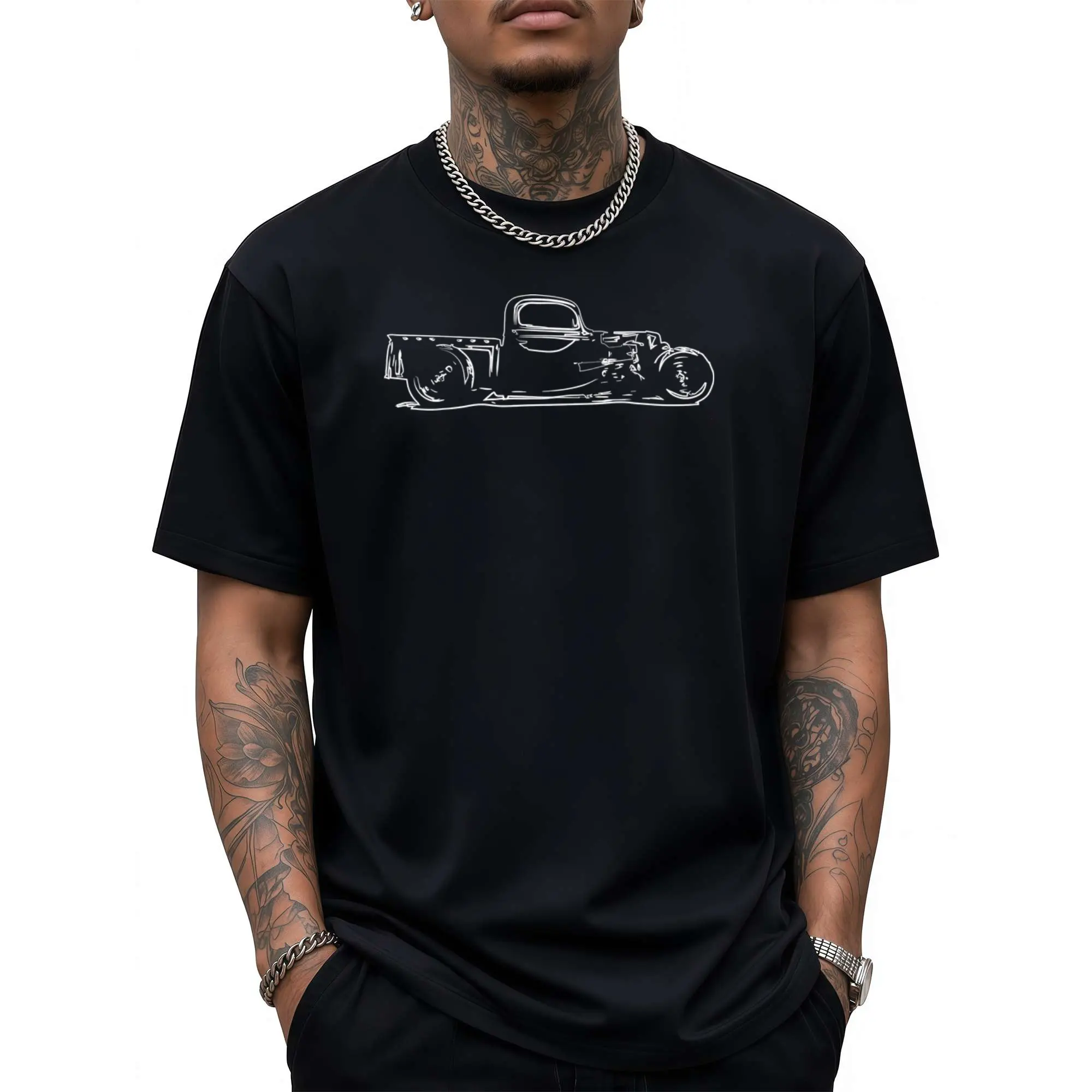 Rust Bucket Outline Rat Rod Hot Rod Steampunk T-Shirt