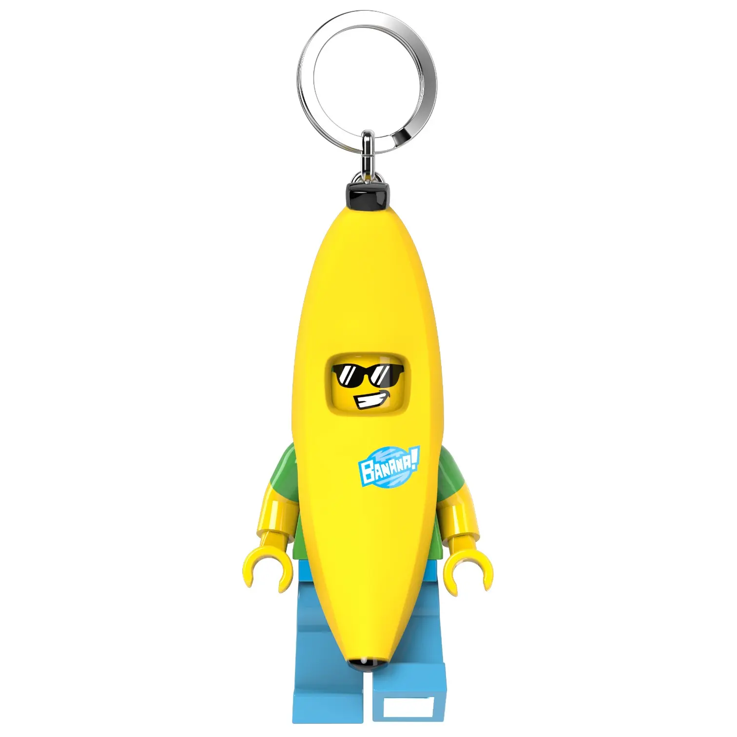 LEGO® Keychain Light - Banana Guy (KE118H), Bag Charm, Backpack Accessory, 3 inch tall figure