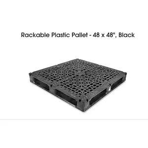 Rackable Plastic Pallet - 48 x 48", Black