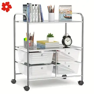 New Costway 4drawer Rolling Storage Cart Shelf Scrapbook Paper Office storage and desktop accessories