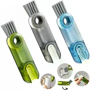1PCS - 3 in 1 Multifunctional Cleaning Brush Tiny Bottle Cup Lid Brush Straw Cleaner Tools Multi-Functional Crevice Cleaning Brush Home Kitchen Cleaning Tools