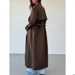 Windproof brand new multi-color waist double breasted lapel windbreaker (gift) women's jacket