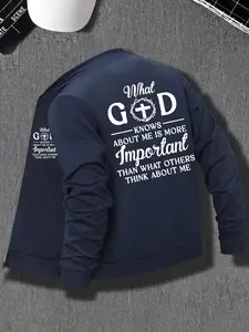 Men's God Letter Print Zip Up Jacket, Regular Fit Casual Comfy Long Sleeve Stand Collar Outerwear for Spring & Fall, Fashion Men's Clothes for Daily Wear, Coats, Casual Fashionable Jacket, Casual Fitted Jackets