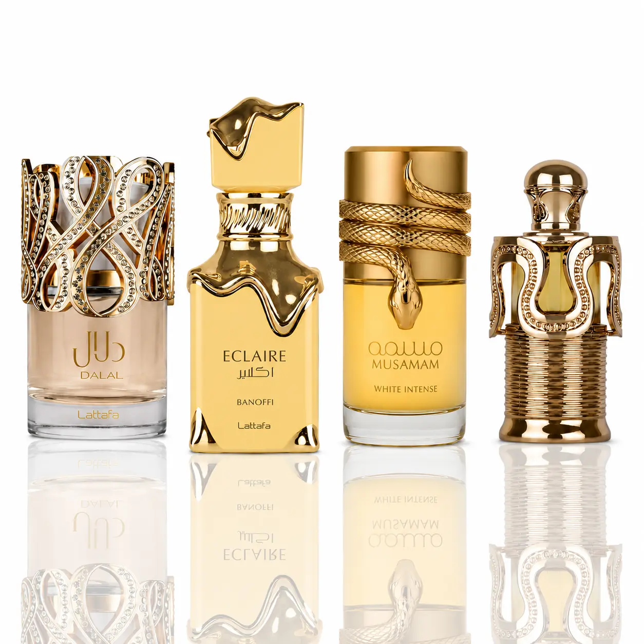 Dalal + Eclaire Banoffi + Musamam White + Maitha -- 4 piece bundle Fragrance Scent Arabian Fragrance Set