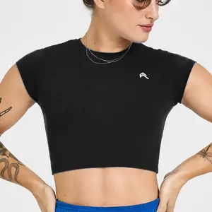 Oner Women's Yoga Top Short Sleeve Quick Dry Crop Top for Pilates Running Workout Summer Fitness Sportswear