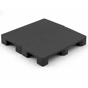 VEVOR Plastic Pallets, 2 Pcs Plastic Pallets for Basement Storage, Lightweight Waterproof Floor Storage Pad for Indoor Outdoor Supermarket Warehouse, Support up to 2205 lbs, 39.4"x19.7"x5.4", Black